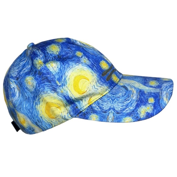 Beyond Van Gogh Starry Night Hat Baseball Cap Adult Adjustable Blue Artist Art - Picture 4 of 7